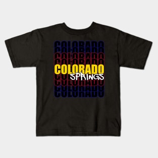 Colorado Springs Typography Flag Kids T-Shirt